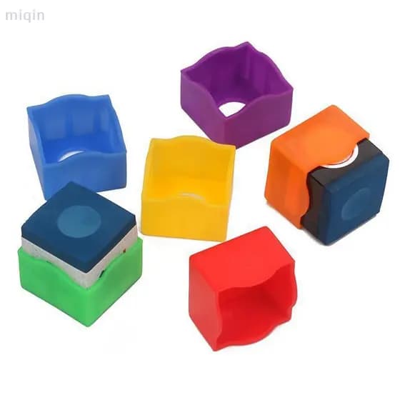 (miqin31) 10 Pçs Snooker Capas Protetoras Plástico Cue Esfregar Giz Grampos Quadrado Profissional Durável Acessórios De
