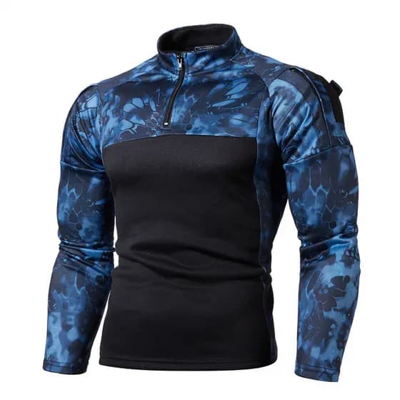 Fitness ao ar livre camuflagem Jogging moletom masculino de manga comprida moletom militar campo de batalha camuflagem C