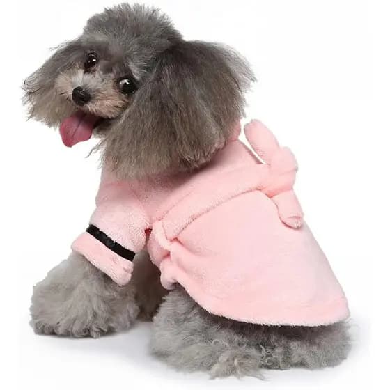 Roupão de Banho para Cães Super Absorvente e Macio, Toalha de Secagem Rápida para Pets com Cinto Ajustável