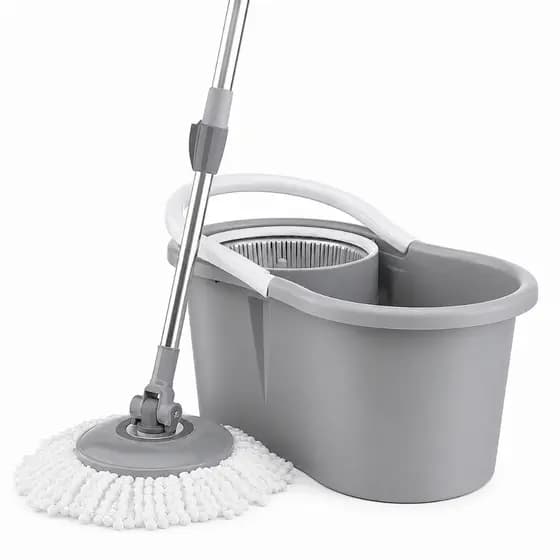 Mop Giratório 13 Litros com Cesto Inox Cabo 140cm Limpeza 360°