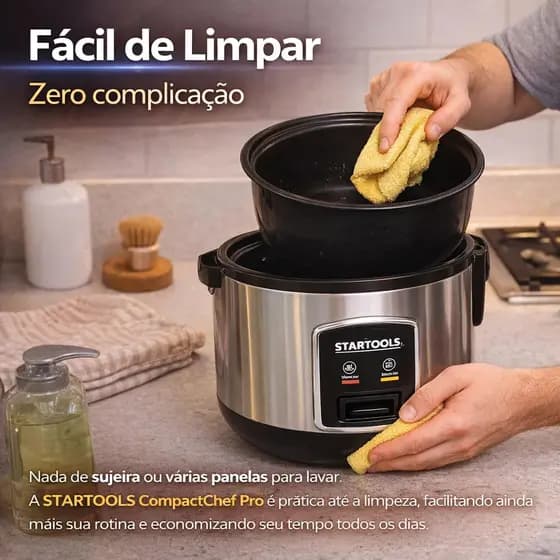Panela de Arroz Elétrica 1,8Litros 127V Compacta Antiaderente Cozinha Fácil