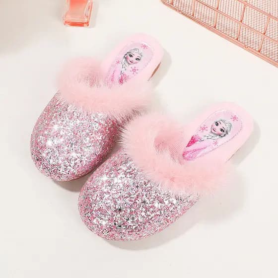 | slippers | ✩Meninas chinelos peludos inverno moda bonito crianças princesa chinelos de algodão Aisha bebê menina casa