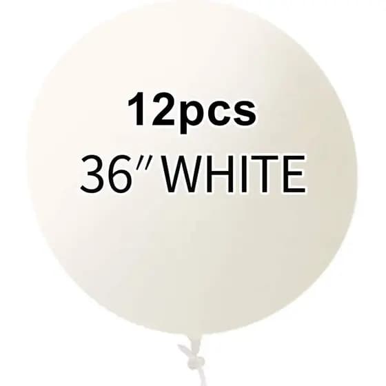 36 Inch Latex Round White Balloons(Premium Helium Quality),Giant Balloons for Photo Shoot/Birthday/WeddingParty/Festival