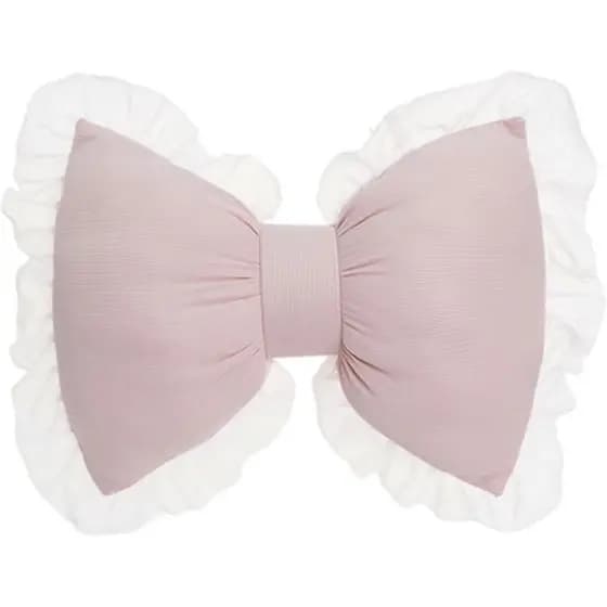 Almofada em Forma de Laço para Sofá, Almofada Decorativa Rosa com Laço e Renda, Almofadas Fofas em Forma de Laço para So