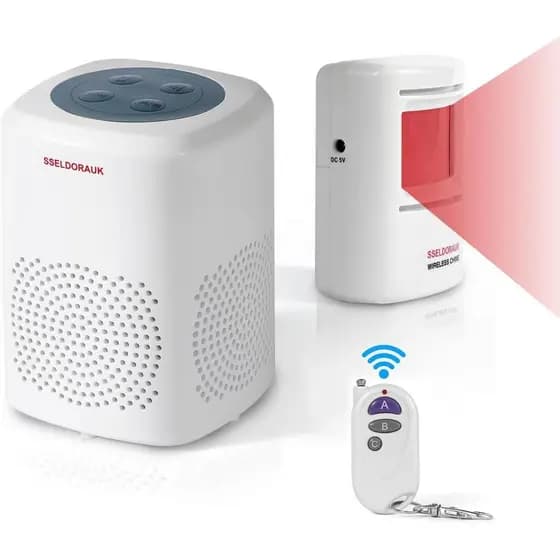 S SELDORAUK Campainha com Sensor de Movimento, Alarme de Latido de Cão, Campainha de Segurança Sem Fio com Detecção Infr