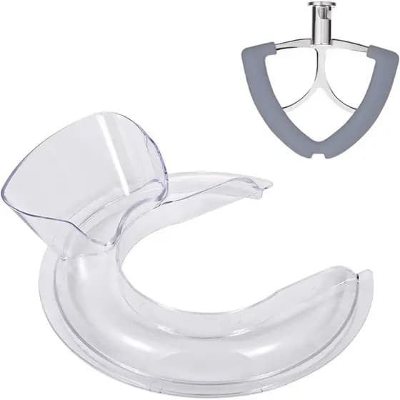 Stainless Steel Flex Edge Beater and Pouring Shield (Only for Stainless Steel Bowl) Compatible with KitchenAid 4.5-5QT T