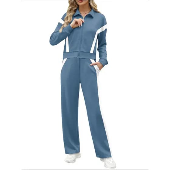 Conjunto de Moletom Esportivo Casual de Duas Peças para Mulheres, Estilo Europeu e Americano, Outono 2026, com Calças Co