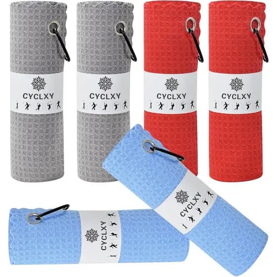 6 Pcs Golf Bag Towels,16" X 16",Microfiber Waffle Pattern for Golf Bags Towel for Men Women,Fishing Essentials Gifts wit