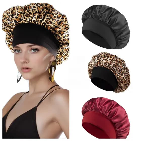 Touca de secagem de cabelo, touca de banho com fita elástica, touca de banho para cuidados com os cabelos, cor sólida, l