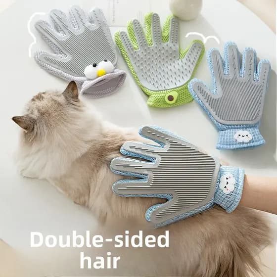 Luvas para gatos, luvas para remoção de pelos de gatos, escova para remoção de pelos de animais de estimação, pente de m