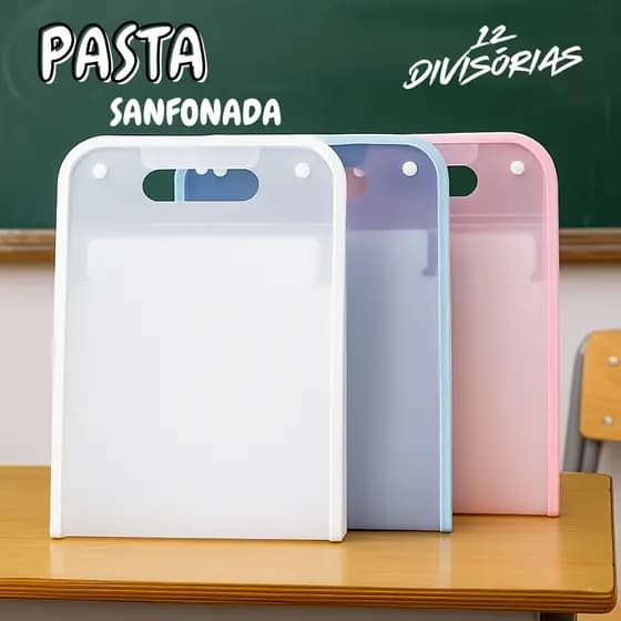 Pasta Acordeão Vertical Premium – Para Home Office e Estudos Sem BagunçaPasta Sanfonada Vertical A4 – 13 Compartimentos