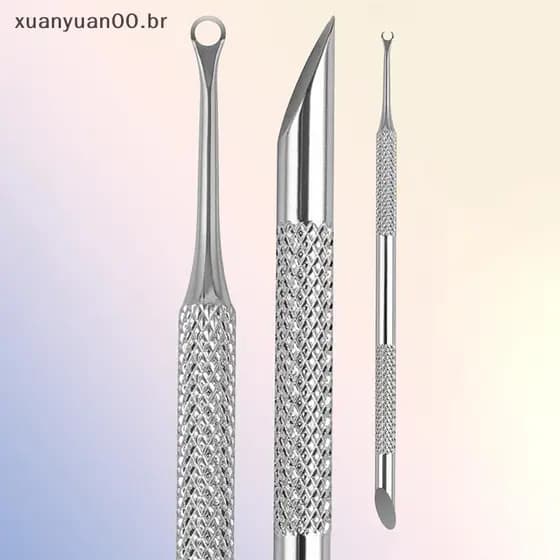 XUANY Removedor De Cutícula De Aço Inoxidável De Duas Cabeças , Empurrador De Unhas , Ferramenta De Manicure
