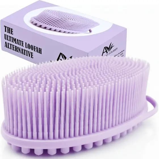 Esponja Corporal de Silicone Premium Avilana - Confiável desde 2017 - Escova de Banho de Dupla Face Certificada pela SGS