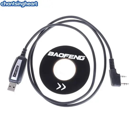 CHANT 1 Conjunto De Cabo De Programação USB 2 Pinos Com CD De Software Para Rádios Baofeng UV-5R BF-888S