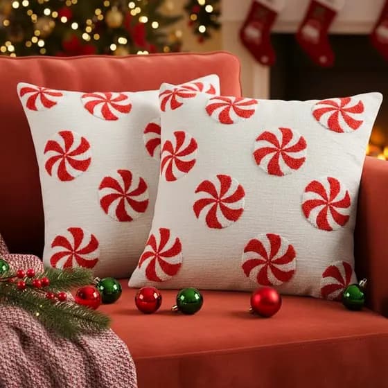 Capas de Almofada de Natal AYGXU - Decoração de Natal, 2 Pacotes de Almofadas Decorativas 20 * 20in, Capas de Almofadas
