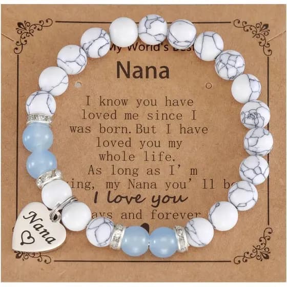 Pulseira HUTIMY Nana, Presente Personalizado para o Aniversário da Vovó, Joia para Mulheres