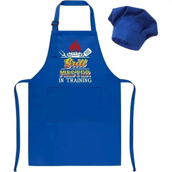 Conjunto de Avental e Chapéu de Chef para Crianças, Avental Divertido Ajustável para Crianças, Aventais de Cozinha para