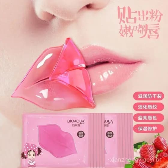 Máscara labial hidrata, remove a pele morta, reduz as linhas dos lábios, hidrata e nutre lábios secos e rachados, adesiv