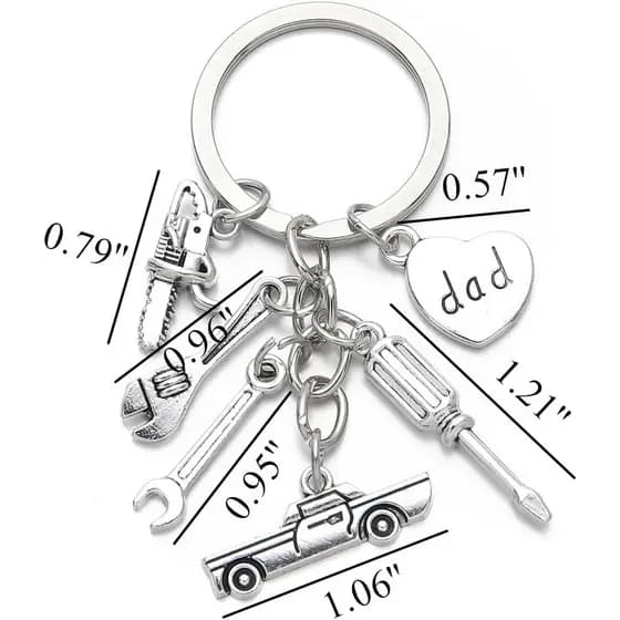 PHAETON 20PCS Chaveiro para Pai com Pingentes de Chave Inglesa, Martelo, Chave de Fenda e Alicate, Chaveiro de Ferrament