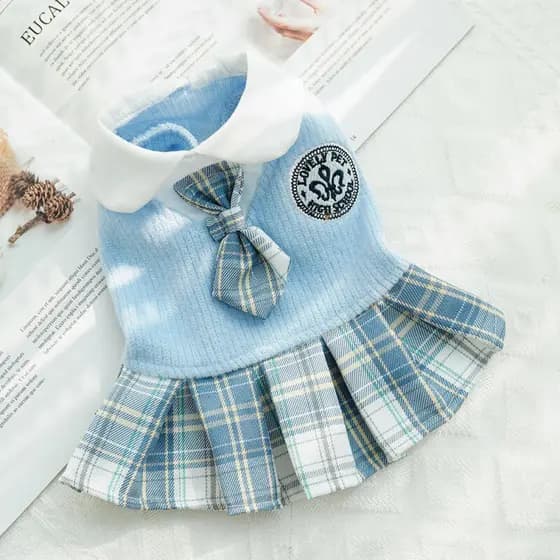 Pet Outono E Inverno Lã Jk Vestido Xadrez Cães Pequenos Médios Teddy Cão Gato Roupas Suprimentos Atacado