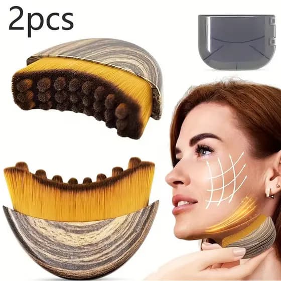 Escova de Drenagem Linfática para Rosto e Corpo, Ferramenta de Massagem Ergonômica, Adequada para Contornos da Pele