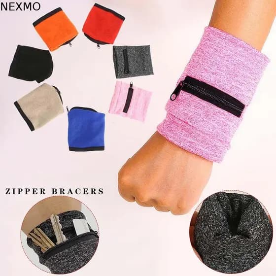 NEXMO Carteira De Pulso Faixa De Suor Correndo Esporte Cinta Protetores De Mão Bolsa Protetor Sweatband