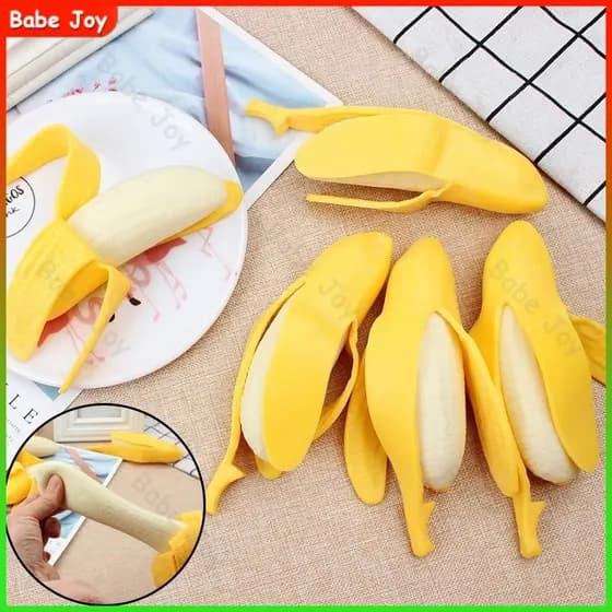 Estica Divertido Banana Anti Stress Macio Brinquedo Apertar Infantil Pop It Soft Stress Fidget Toy
