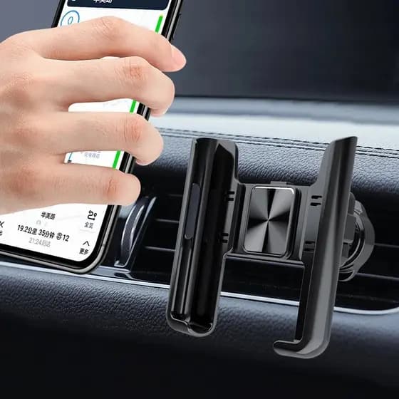 Universal 360 ° Suporte de celular para carro com fixação por gravidade e rotação para saída de ar.