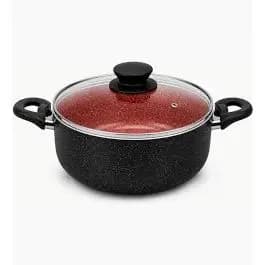 Kit 1 2 Panela Caçarola Cerâmica 22cm 3L Com Tampa Dubai Fratelli Preta