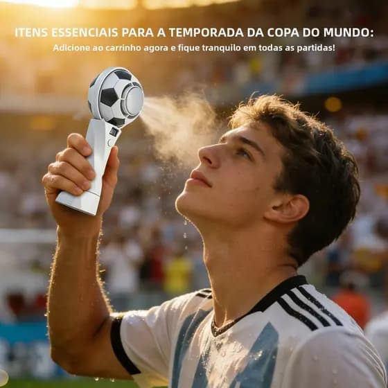 2026 futebol ventilador portátil refrigeração Turbo portátil pequeno pendurado pescoço de alta velocidade compressa fria