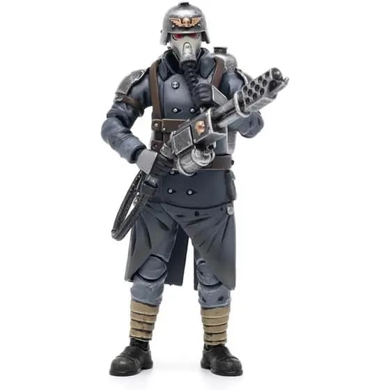 Figura de Ação JOYTOY Warhammer 40K 1/18 Astra Militarum Death Korps de Krieg, Esquadrão de Veteranos Guardas com Lança-