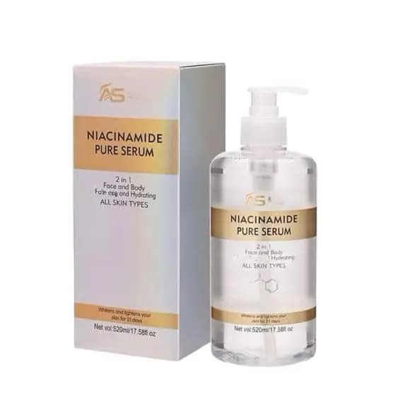 Sérum Puro NIACINAMIDA Ashley Shine Genérico 2 em 1 para Rosto e Corpo, 520ml / 17.58fl oz