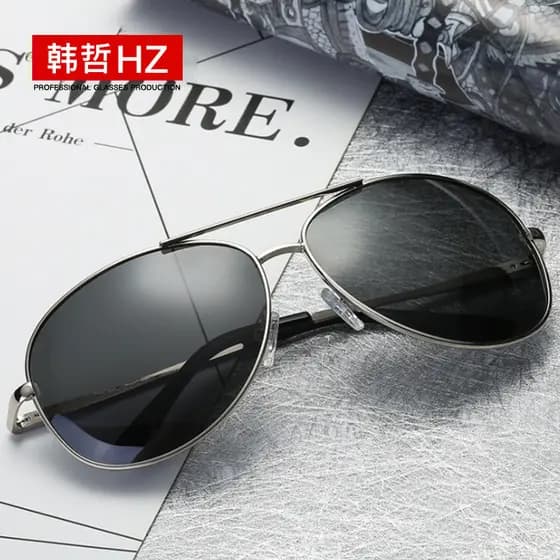 Óculos de sol polarizados em estoque para homens e mulheres, óculos de sol fotocromáticos, óculos de sol aviador, UV400,