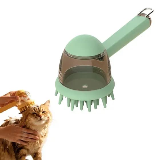 Escova de Banho para Cães, Escova de Massagem para Higiene de Animais de Estimação com Dispensador de Sabão e Shampoo, A