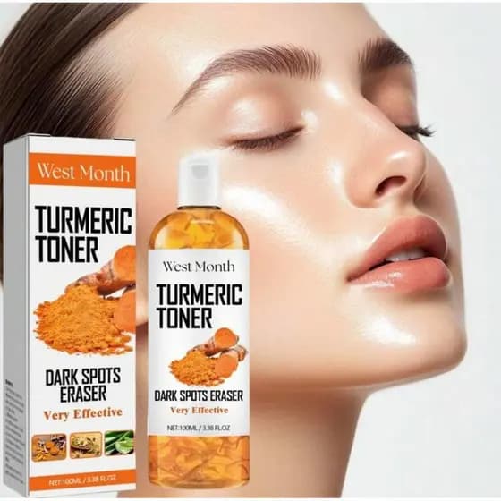 Tônico Refrescante de Cúrcuma, Hidratação Profunda com Ácido Hialurônico e Cúrcuma Natural, Uniformiza o Tom da Pele, An
