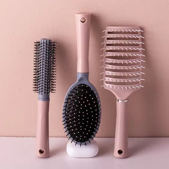 Novo pente feminino com almofada de ar, pente grande e plano para massagem com almofada de ar, pente curvo antiestático