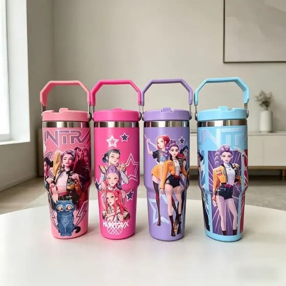 Novo modelo do copo térmico da equipe Witch Hunter, copo de gelo de grande capacidade de 30OZ para uso externo, copo de