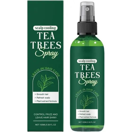 O condicionador sem enxágue com óleo de tea tree para alívio térmico do couro cabeludo alivia a coceira e a secura do co