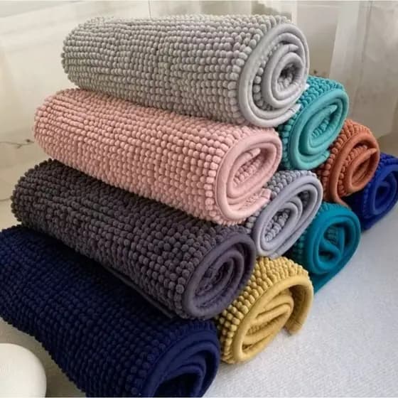 Tapete Macarrão 50x70 Bolinha Antiderrapante Para Banheiro-Cozinha 100% Poliéster Luxuoso