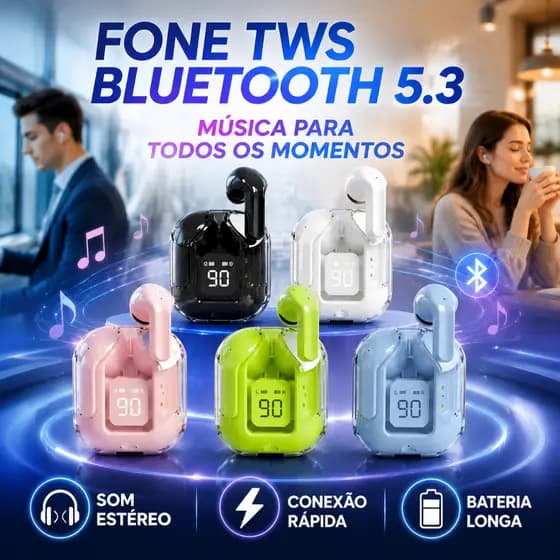 NOVO A31 Fone De Ouvido Ruído Cancelando Earbuds Bluetooth Sem Fio HiFi Stereo Com Carregamento De Visor Digital