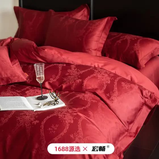 100 contagem Xinjiang algodão de fibra longa casamento puro algodão conjunto de quatro peças casamento todo-algodão gran