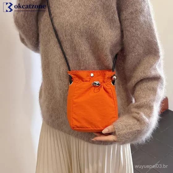 OKCATZONE Nylon Lona Macia Mini Bolsa Crossbody Multifuncional De Ombro Quadrada Leve Simples Carteira De Telefone Mensa