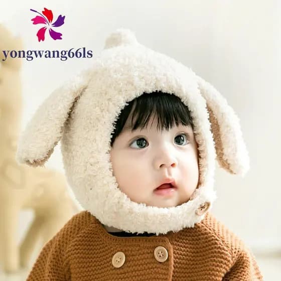 YONGWANG Chapéu De Pelúcia Para Bebê , Grosso Coreano Com Orelhas De Coelho Quente De Proteção Os Ouvidos Ao Ar Livre Ou