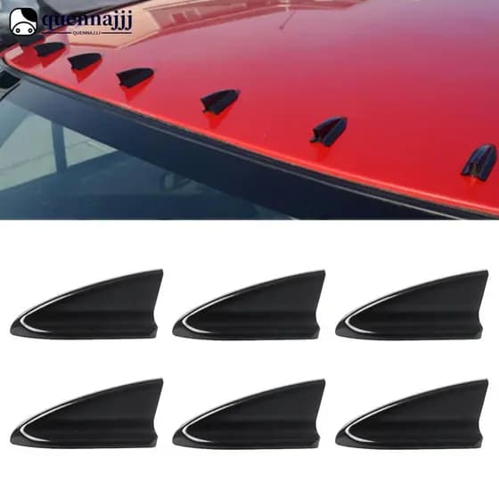 QUENNA 6 Peças De Fibra De Carbono Com Proteção UV Para Teto De Carro , Barbatanas De Tubarão , Kit De Asa De Spoiler ,