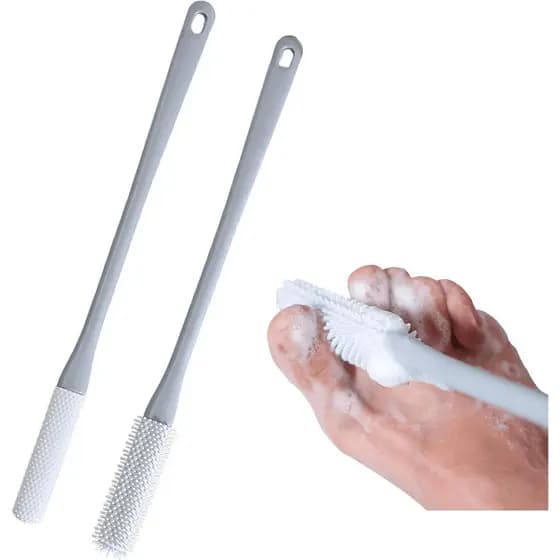 Toe Cleaning Brush with 15.7" Long Handle,Foot Scrubber in Shower,No Bending, Ideal for Seniors, Expecting Mothers, Men