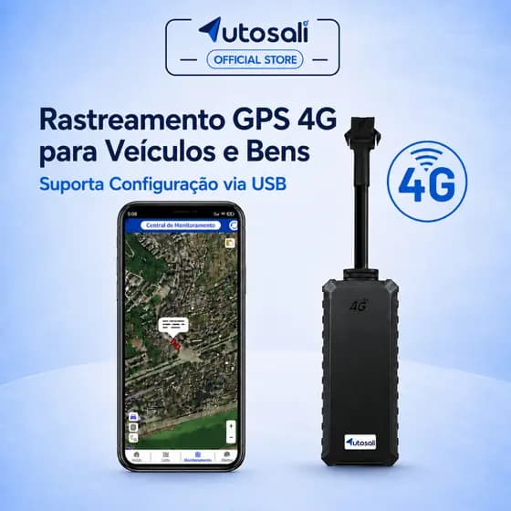 Autosali GT10 Mini Rastreador GPS 4G J16 para Carro Moto Bicicleta | Tempo Real via App | Cerca Eletrônica | ACC | IP65
