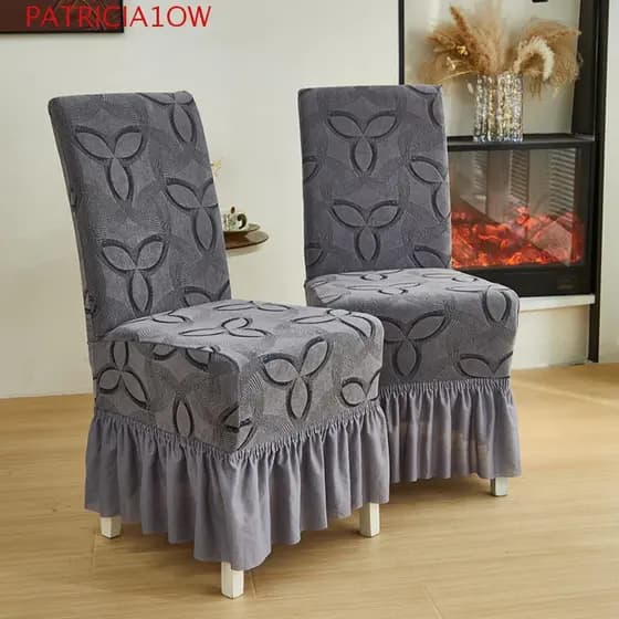 PATRICIA1OW Capa Protetora Para Cadeira De Jantar , Elástica Antiderrapante Com Contorno Em Jacquard , À Prova De Poeira