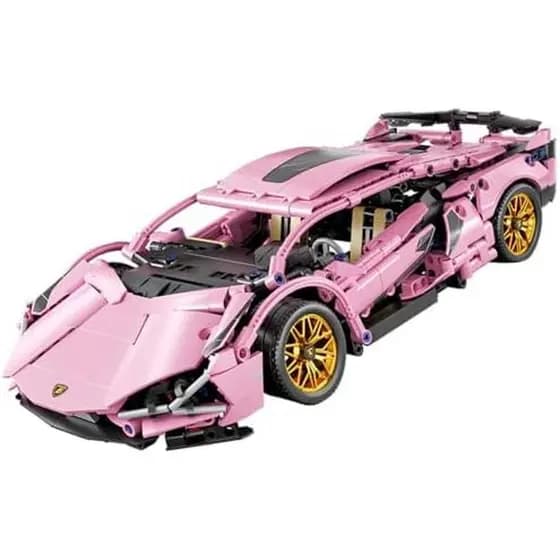 Chodia Sport Race Car Building Blocks Define Para Adultos Pink Racing Supercar Toys Kits Colecionáveis 1 : 14 MOC Modelo