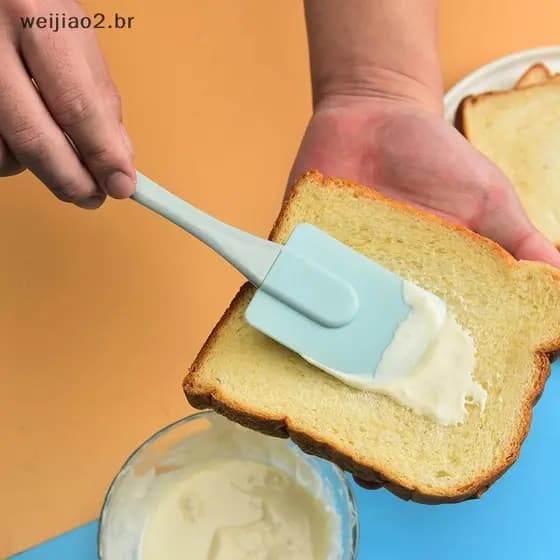 weijiao2 . BR 3 Peças Raspador De Creme De Silicone Não Sti Pão Bolo Manteiga Espátula Misturador Escova De Óleo Com Alç