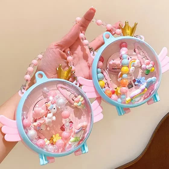 Novas crianças dos desenhos animados colar conjunto presentes da escola jardim de infância sereia princesa meninas acess
